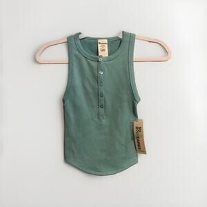 No Boundaries Juniors Seamless Henley Tank Top Womens Size XS Aqua Pearl Shirt‎